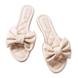 Beigefarbene elegante Sandalen mit Schleife von Garnier