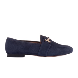 Marco Shoes Goldverzierte Loafer blau