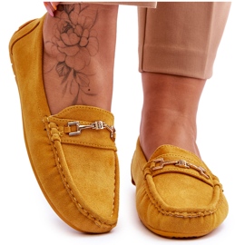 FJ1 Wildleder-Loafer mit gelbem Eleina-Ornament