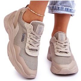 Damen Memory Foam System Big Star Stoff Sportschuhe LL274A066 Beige