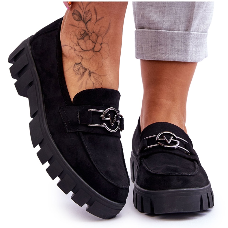 Vinceza Wildleder Damen Loafer Schwarz Sanvi