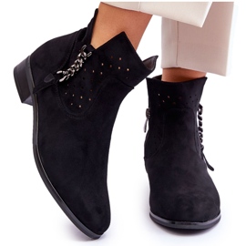 Vinceza Wildleder-Reißverschlussstiefel für Damen Schwarz Belliano