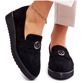 Vinceza Loafer aus Wildleder mit niedrigem Keilabsatz für Damen Schwarz Synthia