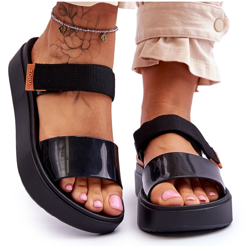 ZAXY Vegane Sandalen mit Klettverschluss HH285282 Schwarz