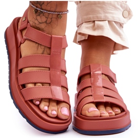 Vegane Damensandalen mit Klettverschluss ZAXY JJ285016 Dirty Pink rosa