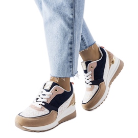 Beige- und marineblaue Sneakers von Mireault