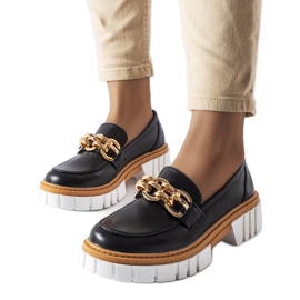 Schwarze Loafer mit dicker Sohle von Casgrain