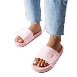 BM Rosafarbene Hausschuhe mit Klettverschluss von Aleron