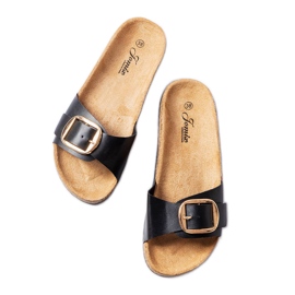 BM Benoit schwarze Schieber mit Schnalle