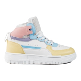 Shelovet mehrfarbige High-Top-Sneakers für Damen weiß