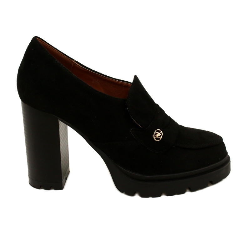 Evento Modische Mokassins auf Plateau und schwarzem Riegel