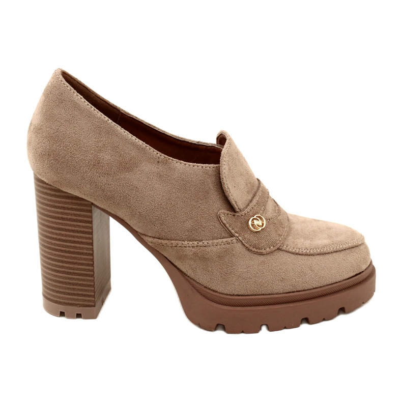 Evento Modische Mokassins auf dem Plateau und beiger Leiste