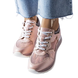 Rosa glänzende Sneakers von Angelier