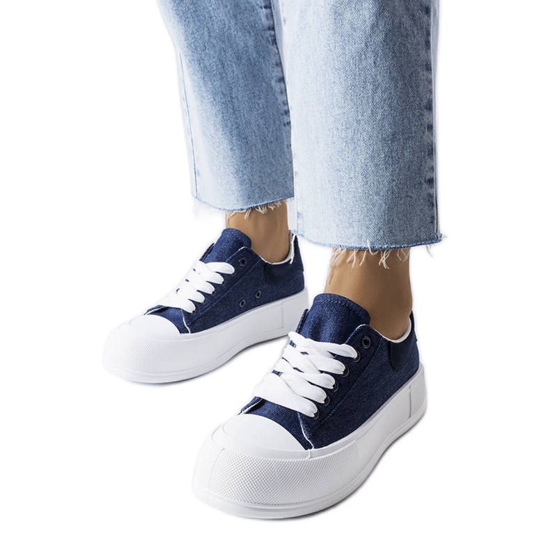 Marineblaue Plateau-Sneakers von Josseaume