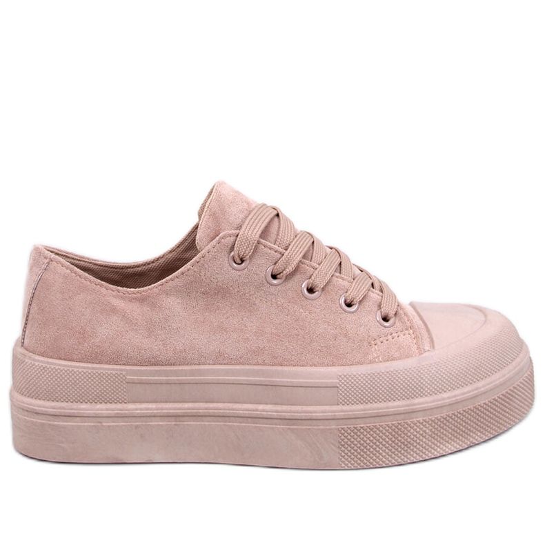 BM Curtis Khakifarbene Sneaker mit Plateau beige