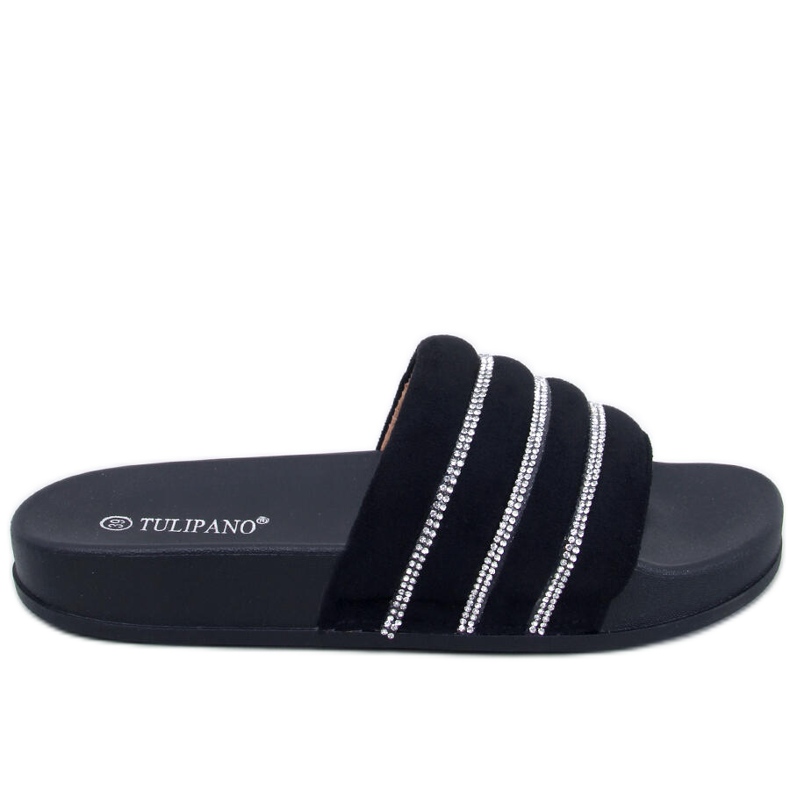 BM Lynne Schwarze Strass-Slides