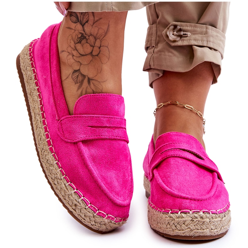 FI1 Damen Wildleder Espadrilles Fuchsia Keyla rosa