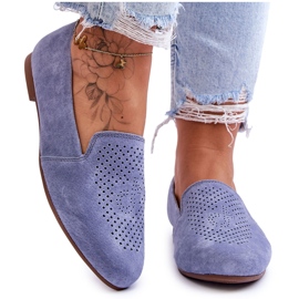 S.Barski Bequeme blaue Giovana Loafer aus Wildleder
