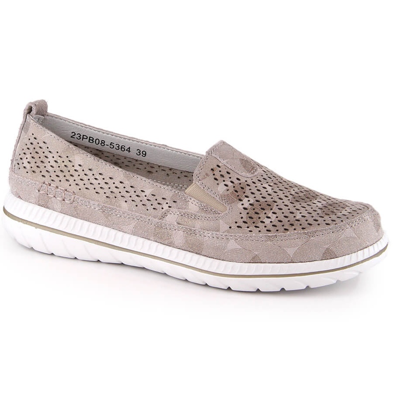 Bequemer beige Damen-Slipper aus Leder eVento 5364