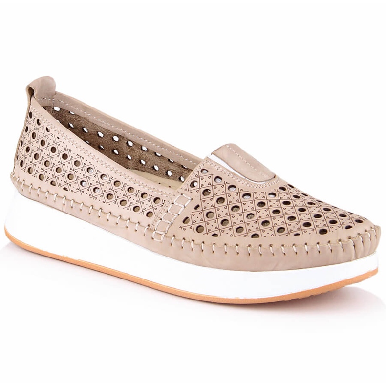 Durchbrochene Damenschuhe mit elastischem Band beige T.Sokolski VU85LAS