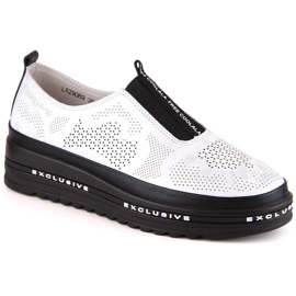 Bequeme Slipper aus Leder durchbrochen silber S.Barski LR29089 Bequeme Slipper aus Leder durchbrochen silber S.Barski LR29089
