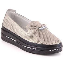 S.Barski AL22400 Bequemer Slip-On aus Leder für Damen in Gold golden