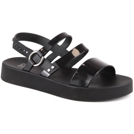 Bequeme Damensandalen auf dem duftenden schwarzen Plateau Zaxy LL285008