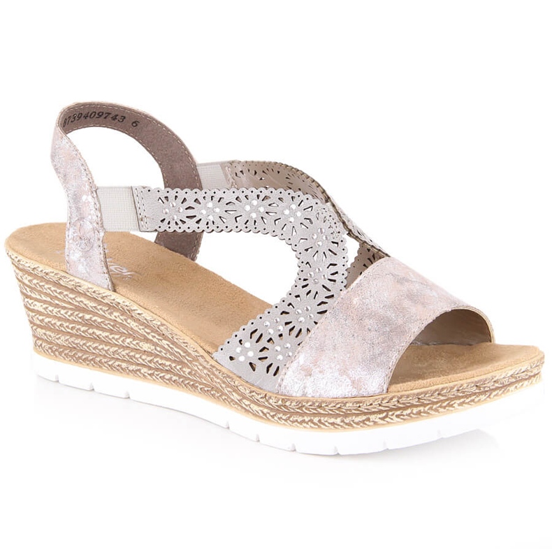 Bequeme Damen-Sandale mit Gummizug Rieker 61916-91 mehrfarbig