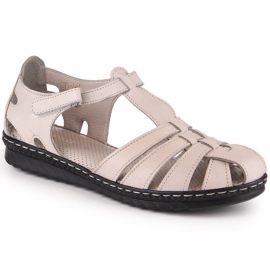 Flache Damensandalen aus Leder T.Sokolski A88 beige