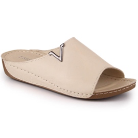 Keilhausschuhe aus beigem Leder für Damen T.Sokolski L22-301