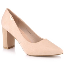 Damen beige Wildleder Pumps auf der Post T.Sokolski W23-402