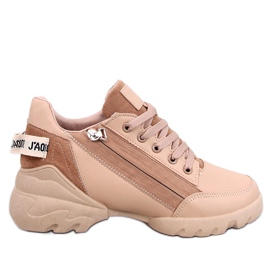 Turnschuhe mit Keilabsatz in Khaki von Helser braun