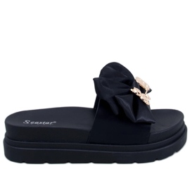 BM Teddy Schwarze Plateauschuhe mit Teddybär