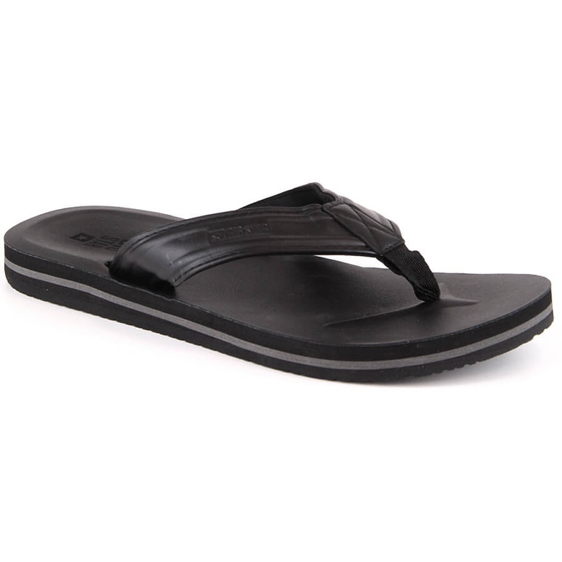 Herren-Flip-Flops aus ökologischem Leder schwarz Big Star LL174605