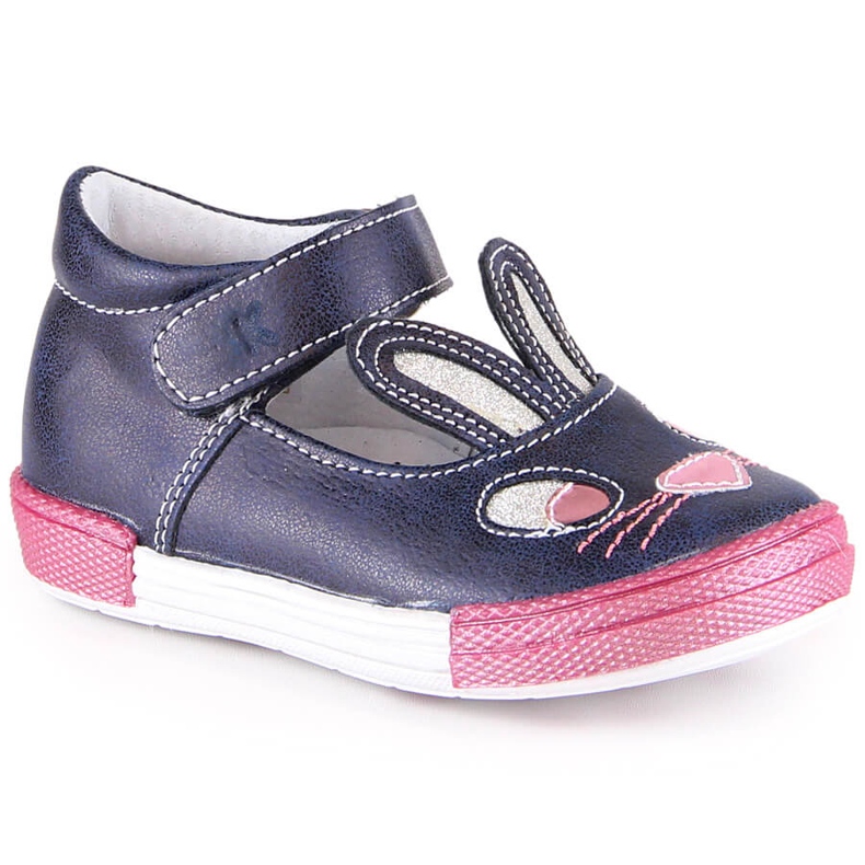 Ballerinas für Mädchen mit Klettverschluss marineblau Kornecki 6480