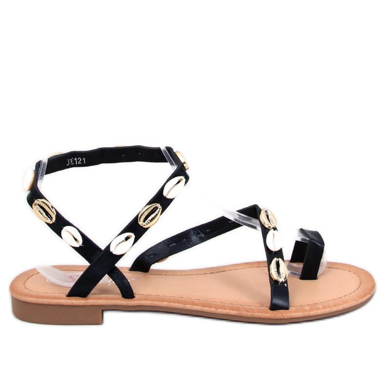 Seastar Augello Schwarze Flip-Flops mit Muscheln