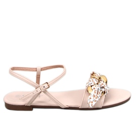 Agena Beige Kettensandalen