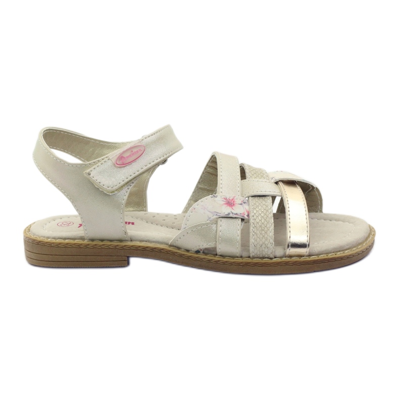 American Club Amerikanische Sandalen Gladiatori Beige Golden