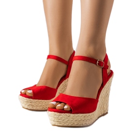 Rote Espadrilles mit Keilabsatz von Cécile