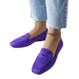 Lila Eco-Veloursleder-Loafer von Meilleur