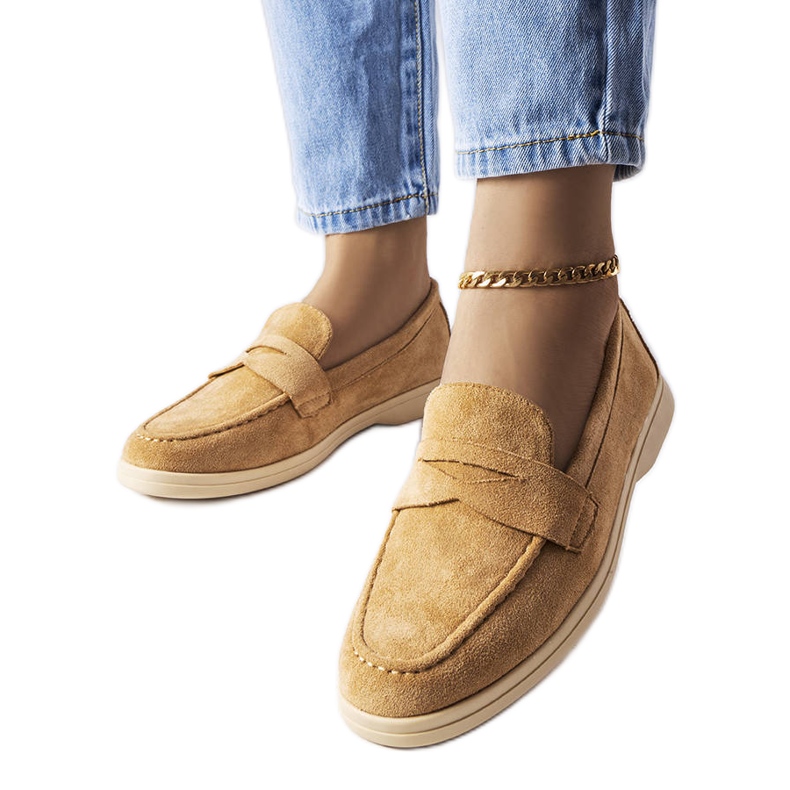 Beige Mokassins aus Öko-Wildleder von Ferragus