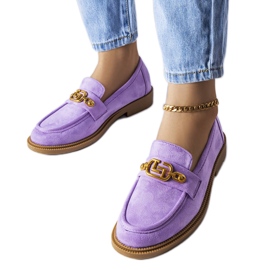 Lila elegante Loafer mit Ouellet-Verzierung