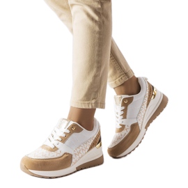 Beige-weiße Sneaker von Mireault
