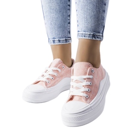 Pinkfarbene Plateausneaker von Bélair rosa
