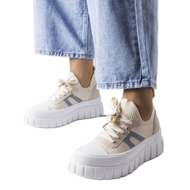 Charpentier beigefarbene Plateau-Sneakers