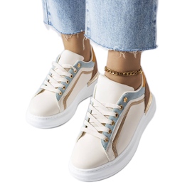 Beige Sneaker mit dicker Sohle von Soucy