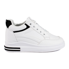 Weiße Sneaker mit verstecktem Keilabsatz von Shelovet