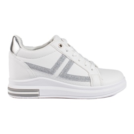 Weiße Sneaker mit verstecktem Keilabsatz von Shelovet