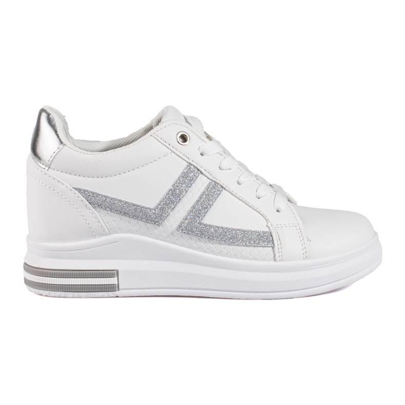 Weiße Sneaker mit verstecktem Keilabsatz von Shelovet