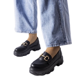 Schwarze Brogues mit Schnalle von Mason